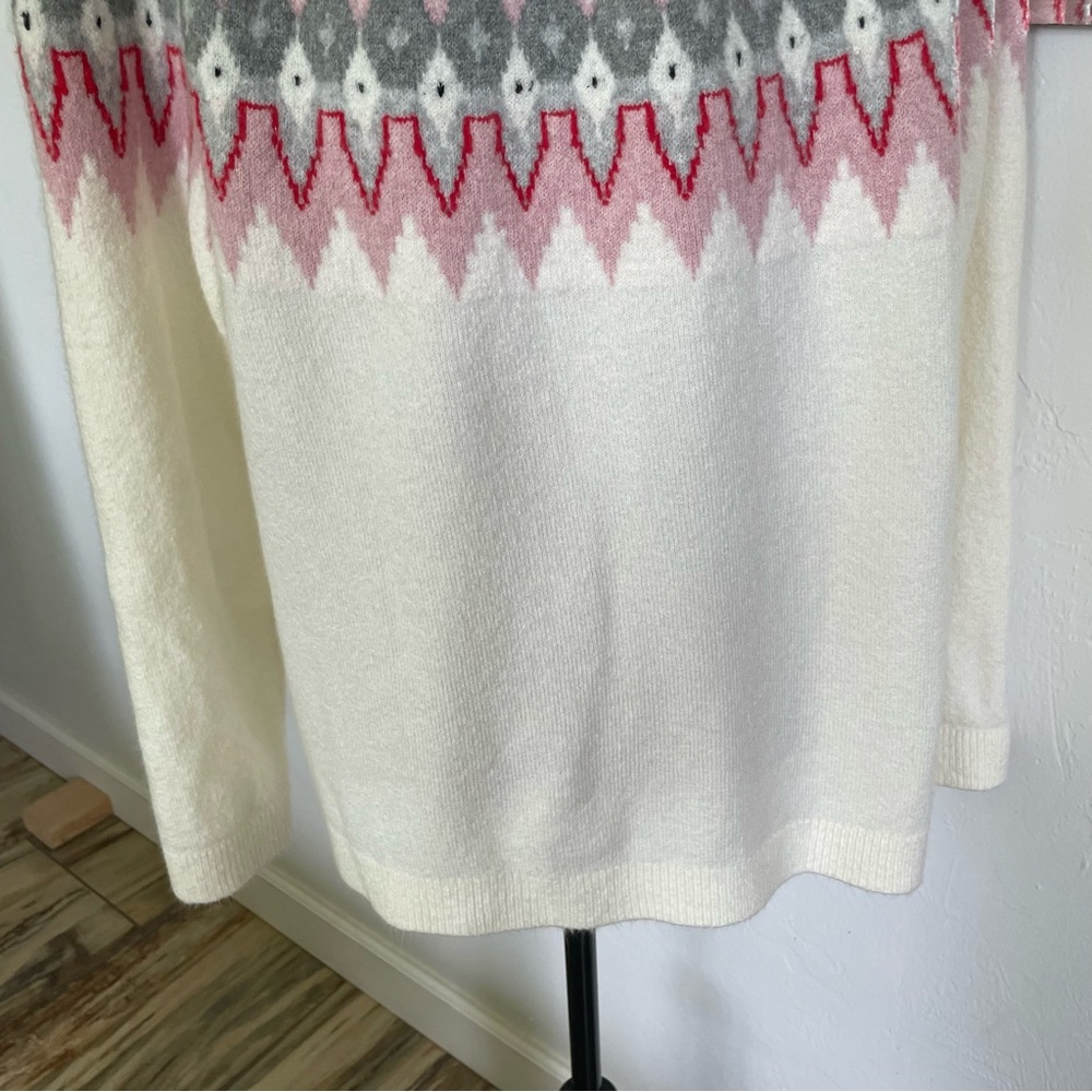 Talbots Acrylic Knit Sweater Pullover Precious Pink Black & Gray Size XL - Picture 8 of 9